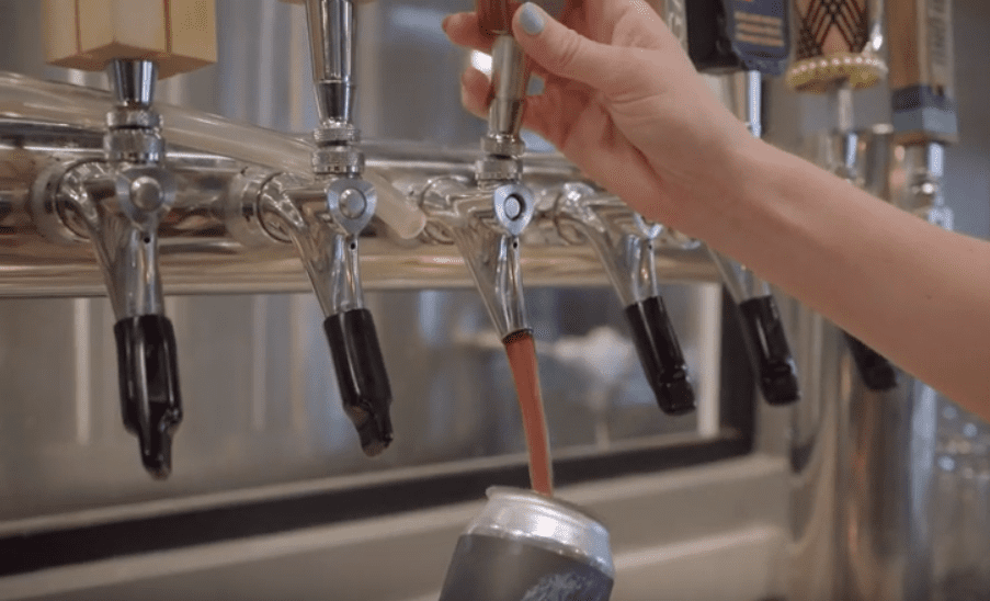 pouring a beverage