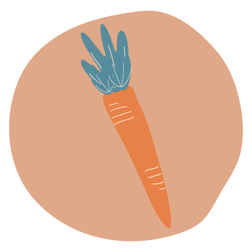 carrot in a tan circle