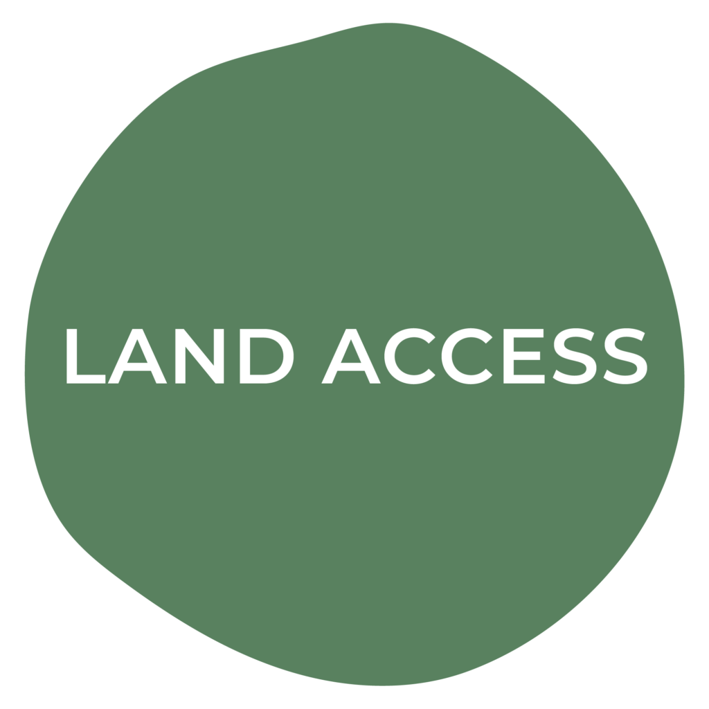 green circle with the words land access.
