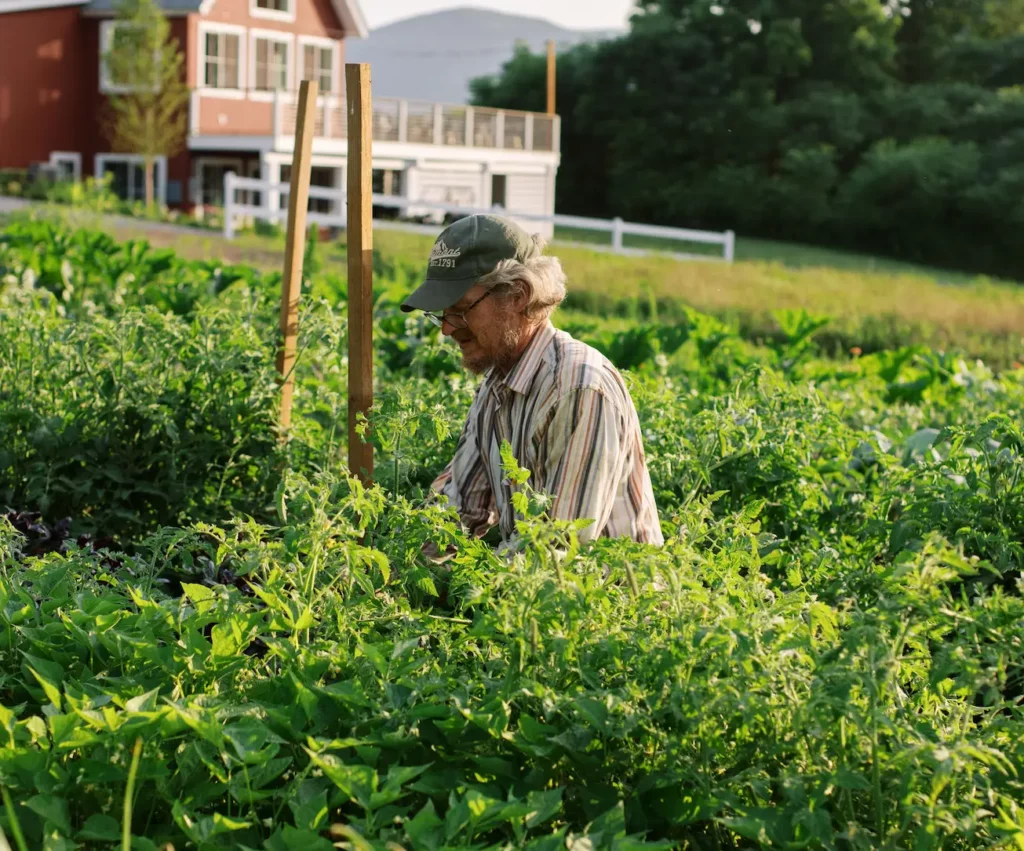 farmer doing work on his regenerative farm