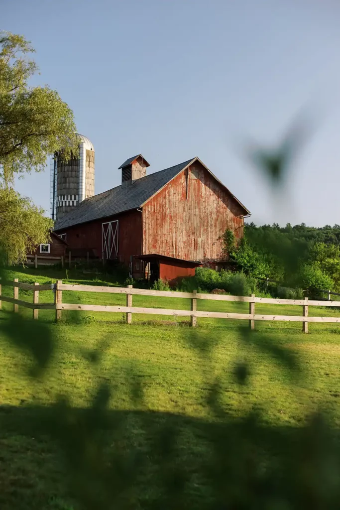 red farm house landscape